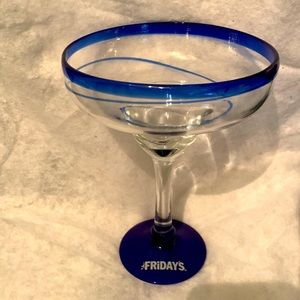 Fridays Blue Swirl Margarita 8” Tall Glass